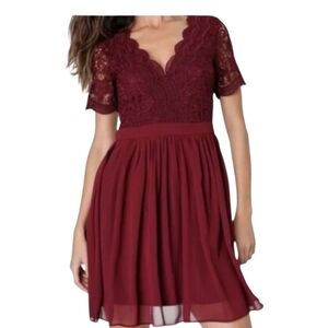 Lulu's Burgundy Knit Dress